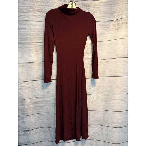 Commense Bodycon Asymmetrical Neck Long Sleeve Ruched Maxi Dress Size XS - Picture 2 of 3